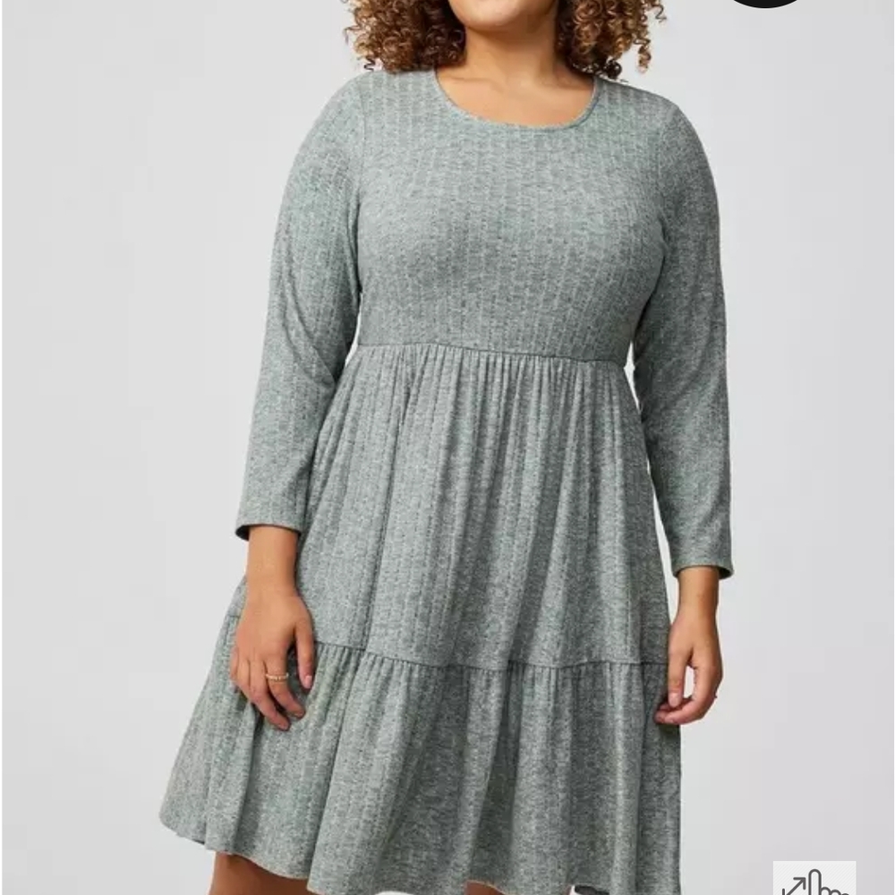 Torrid Green Tiered Ruffled Midi Dress